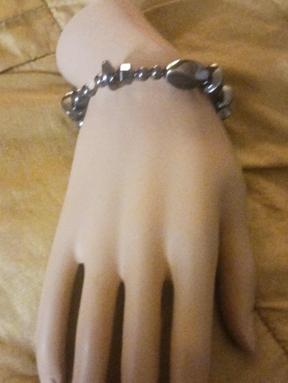 Silver-Tone Beaded Bracelet - Women's Fashion Bracelet - Picture 1 of 1